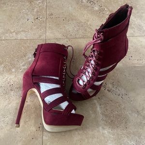 Brand New!! Burgundy Heels